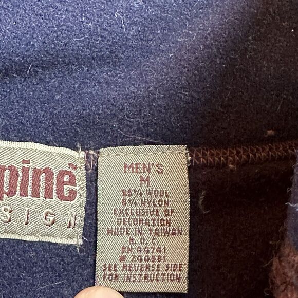 Alpine Design Sweater Mens Medium 1/4 Zip Wool Preppy Heavy Maroon Outdoor - Picture 7 of 11